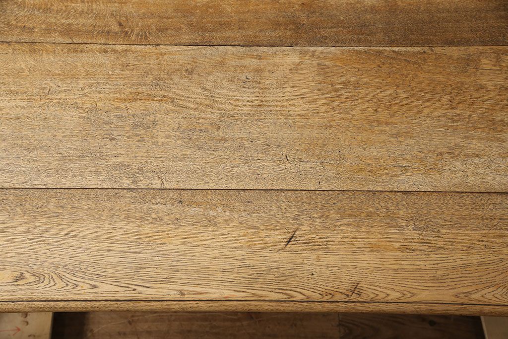 和製アンティーク 希少! 大正ロマン ナラ材 希少なデザインが魅力的なダイニングテーブル(作業台、食卓)(R-053514)