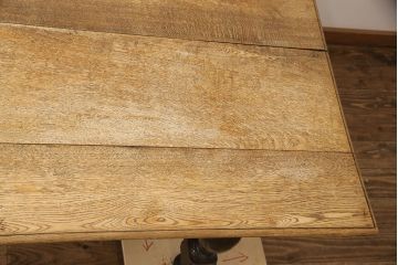 和製アンティーク 希少! 大正ロマン ナラ材 希少なデザインが魅力的なダイニングテーブル(作業台、食卓)(R-053514)