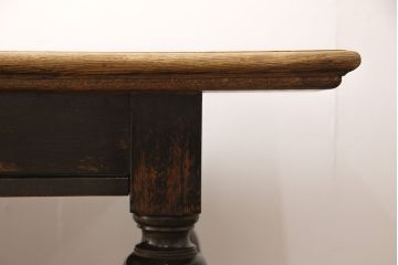 和製アンティーク 希少! 大正ロマン ナラ材 希少なデザインが魅力的なダイニングテーブル(作業台、食卓)(R-053514)