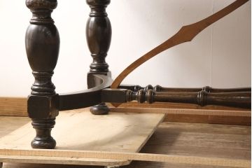 和製アンティーク 希少! 大正ロマン ナラ材 希少なデザインが魅力的なダイニングテーブル(作業台、食卓)(R-053514)