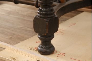 和製アンティーク 希少! 大正ロマン ナラ材 希少なデザインが魅力的なダイニングテーブル(作業台、食卓)(R-053514)