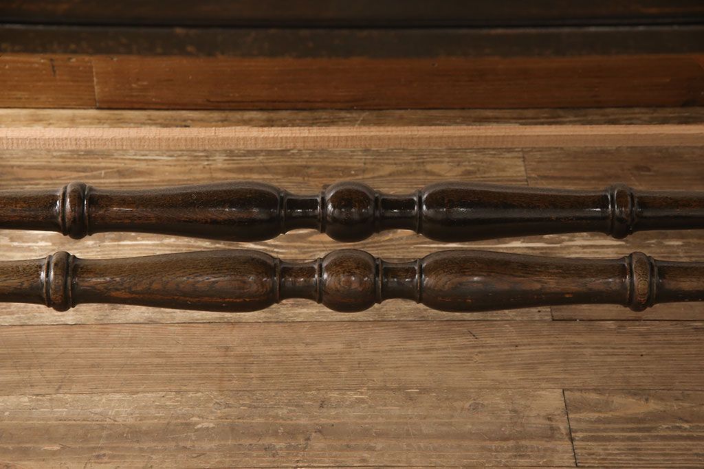 和製アンティーク 希少! 大正ロマン ナラ材 希少なデザインが魅力的なダイニングテーブル(作業台、食卓)(R-053514)