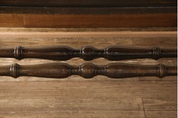 和製アンティーク 希少! 大正ロマン ナラ材 希少なデザインが魅力的なダイニングテーブル(作業台、食卓)(R-053514)