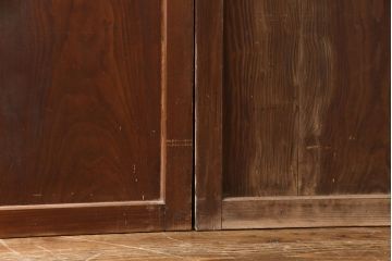 和製アンティーク　長い歳月を経た風合いが趣溢れる格子帯戸4枚セット(板戸、引き戸、建具)(R-053515)