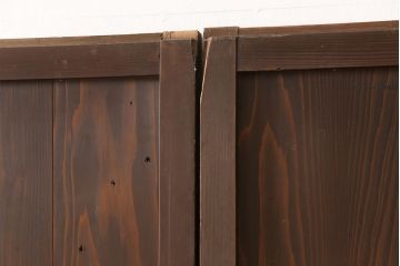 和製アンティーク　長い歳月を経た風合いが趣溢れる格子帯戸4枚セット(板戸、引き戸、建具)(R-053515)