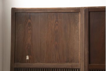 和製アンティーク　長い歳月を経た風合いが趣溢れる格子帯戸4枚セット(板戸、引き戸、建具)(R-053515)