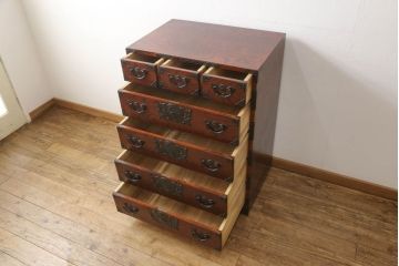 中古　美品　岩谷堂箪笥　堂々とした佇まいの整理箪笥(和たんす、引き出し、チェスト)(R-053517)