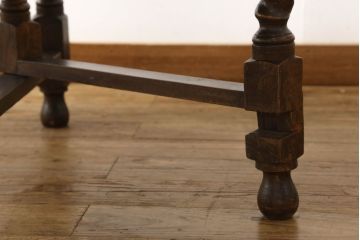 イギリスアンティーク　オーク材　流れるようなツイストレッグがお洒落なバタフライテーブル(ダイニングテーブル、エクステンションテーブル)(R-053522)