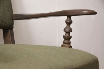 和製ビンテージ　神戸洋家具　永田良介商店　レトロな佇まいがお洒落な回転椅子(ドクターチェア、イス、チェア、アームチェア、ヴィンテージ)(R-053523)