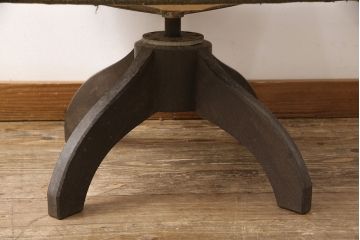 和製ビンテージ　神戸洋家具　永田良介商店　レトロな佇まいがお洒落な回転椅子(ドクターチェア、イス、チェア、アームチェア、ヴィンテージ)(R-053523)
