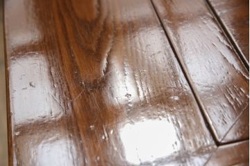 中古　ニレ材(楡材)　団らんのひと時におすすめな大振りの囲炉裏(長火鉢、座卓、ローテーブル)(R-053526)