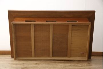 中古　ニレ材(楡材)　団らんのひと時におすすめな大振りの囲炉裏(長火鉢、座卓、ローテーブル)(R-053526)