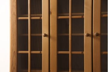 中古　シャルドネ(CHARDONNAY)　パイン材　ナチュラルインテリアにもってこい!木のやさしいぬくもりを感じるカップボード(食器棚、キャビネット、収納棚、戸棚)(R-053528)