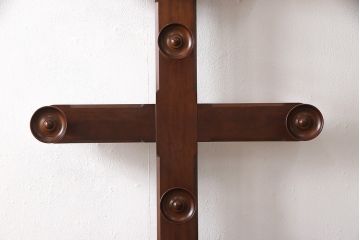 中古　民芸家具　ツリーのような見た目がかわいらしいカサ立てハンガー(松本民芸家具)(傘立て、スタンド、帽子掛け、店舗什器)(R-053538)