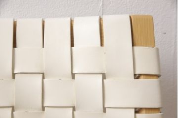 中古　arflex(アルフレックス)　NT(エヌティー)　革を編み込んだデザインが個性的なアームチェア(定価約8万6千円)(ダイニングチェア、椅子、イス)(R-053549)
