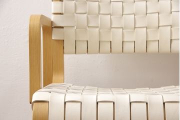 中古　arflex(アルフレックス)　NT(エヌティー)　革を編み込んだデザインが個性的なアームチェア(定価約8万6千円)(ダイニングチェア、椅子、イス)(R-053549)