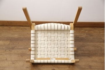 中古　arflex(アルフレックス)　NT(エヌティー)　革を編み込んだデザインが個性的なアームチェア(定価約8万6千円)(ダイニングチェア、椅子、イス)(R-053549)