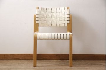 中古　arflex(アルフレックス)　NT(エヌティー)　革を編み込んだデザインが個性的なチェア(ダイニングチェア、椅子、イス)(R-053551)