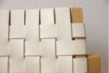 中古　arflex(アルフレックス)　NT(エヌティー)　革を編み込んだデザインが個性的なチェア(ダイニングチェア、椅子、イス)(R-053551)