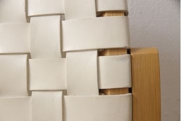 中古　arflex(アルフレックス)　NT(エヌティー)　革を編み込んだデザインが個性的なチェア(ダイニングチェア、椅子、イス)(R-053551)