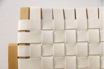 中古　arflex(アルフレックス)　NT(エヌティー)　革を編み込んだデザインが個性的なチェア(ダイニングチェア、椅子、イス)(R-053552)