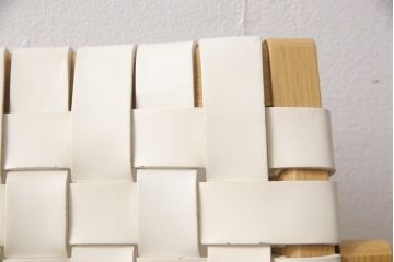 中古　arflex(アルフレックス)　NT(エヌティー)　革を編み込んだデザインが個性的なチェア(ダイニングチェア、椅子、イス)(R-053552)
