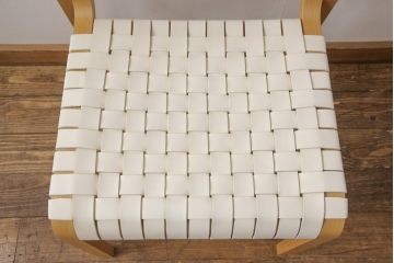 中古　arflex(アルフレックス)　NT(エヌティー)　革を編み込んだデザインが個性的なチェア(ダイニングチェア、椅子、イス)(R-053552)