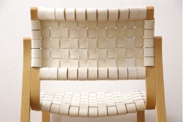 中古　arflex(アルフレックス)　NT(エヌティー)　革を編み込んだデザインが個性的なチェア(ダイニングチェア、椅子、イス)(R-053552)