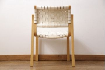 中古　arflex(アルフレックス)　NT(エヌティー)　革を編み込んだデザインが個性的なチェア(ダイニングチェア、椅子、イス)(R-053553)