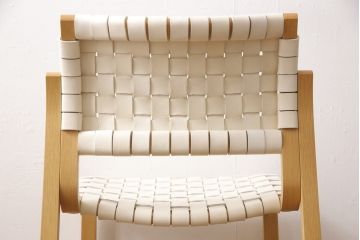 中古　arflex(アルフレックス)　NT(エヌティー)　革を編み込んだデザインが個性的なチェア(ダイニングチェア、椅子、イス)(R-053553)