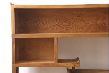 ビンテージ家具　三方肥松(老松、アブラマツ)　珍しい材でつくられた、木目の美しさが目を引く茶棚(収納棚、茶箪笥、飾り棚、ヴィンテージ)(R-053560)
