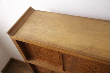 ビンテージ家具　三方肥松(老松、アブラマツ)　珍しい材でつくられた、木目の美しさが目を引く茶棚(収納棚、茶箪笥、飾り棚、ヴィンテージ)(R-053560)