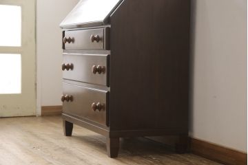 ビンテージ家具　松本民芸家具　シックで上品な佇まいのライティングビューロー(簿記机、在宅ワーク、在宅用ワークデスク、ヴィンテージ)(R-053561)