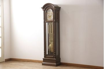 ヴィンテージ時計　ジャンク品　ドイツ製　Urgos(ウルゴス)　重錘式　クラシカルな空間を演出するホールクロック(振り子時計、柱時計、ディスプレイ、ビンテージ)(定価約135万円)(R-053563)