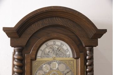 ヴィンテージ時計　ジャンク品　ドイツ製　Urgos(ウルゴス)　重錘式　クラシカルな空間を演出するホールクロック(振り子時計、柱時計、ディスプレイ、ビンテージ)(定価約135万円)(R-053563)