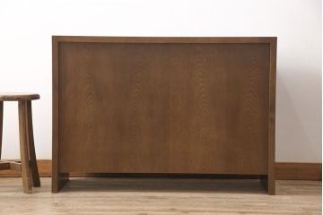 中古　カリモク家具(karimoku)　domani(ドマーニ)　Morganton(モーガントン)　直線的でシンプルなデザインが取り入れやすいデスク(平机、在宅ワーク、在宅用ワークデスク、サイドボード)(定価約12万8千円)(R-053572)