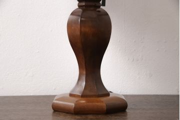 ヴィンテージ家具　松本民芸家具　絶版品　希少!障子の笠が温かみのある明かりを灯す九角面取りスタンド(スタンドライト、卓上照明、シェード、ビンテージ)(R-053575)