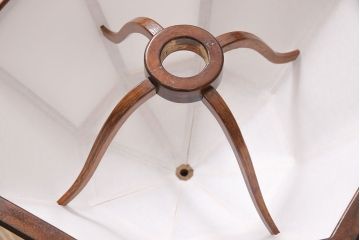 ヴィンテージ家具　松本民芸家具　絶版品　希少!障子の笠が温かみのある明かりを灯す九角面取りスタンド(スタンドライト、卓上照明、シェード、ビンテージ)(R-053575)