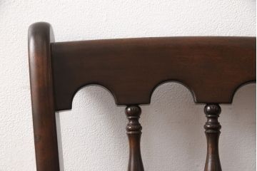 中古　松本民芸家具　#49型A　背もたれの美しいデザインが印象的なワイコムチェア(ダイニングチェア、椅子、板座チェア)(R-053581)