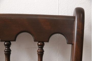 中古　松本民芸家具　#49型A　背もたれの美しいデザインが印象的なワイコムチェア(ダイニングチェア、椅子、板座チェア)(R-053581)