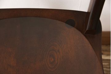 中古　松本民芸家具　#49型A　背もたれの美しいデザインが印象的なワイコムチェア(ダイニングチェア、椅子、板座チェア)(R-053581)
