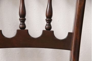 中古　松本民芸家具　#49型A　背もたれの美しいデザインが印象的なワイコムチェア(ダイニングチェア、椅子、板座チェア)(R-053582)
