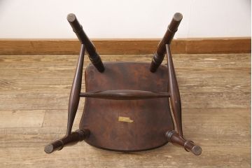 中古　松本民芸家具　#49型A　背もたれの美しいデザインが印象的なワイコムチェア(ダイニングチェア、椅子、板座チェア)(R-053582)