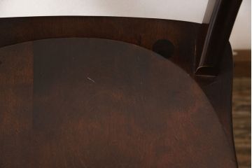 中古　松本民芸家具　#49型A　背もたれの美しいデザインが印象的なワイコムチェア(ダイニングチェア、椅子、板座チェア)(R-053583)