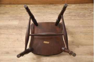 中古　松本民芸家具　#49型A　背もたれの美しいデザインが印象的なワイコムチェア(ダイニングチェア、椅子、板座チェア)(R-053583)