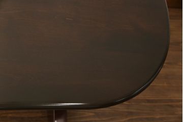 和製ビンテージ　松本民芸家具　シックな佇まいがお洒落なトレッスル楕円卓(2人掛け、4人掛け、6人掛け、ダイニングテーブル、オーバル型、ヴィンテージ)(定価約32万円)(R-053587)