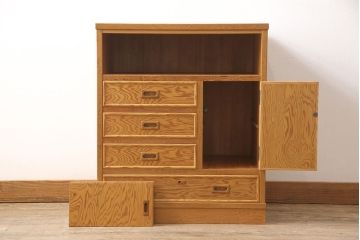 中古　美品　屋久杉の独特な杢目が魅力の小箪笥(チェスト、和たんす、整理タンス、小物収納)(R-053591)