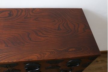 中古　超美品　岩谷堂箪笥　引き出し17杯　収納力抜群!金具のデザインがおしゃれで和モダンな空間におすすめの収納箪笥(チェスト)(R-053592)