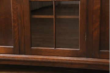 イギリスアンティーク　オーク材の風合いが味わい深いブックケース(書棚、本箱、本棚、キャビネット、収納棚)(R-053599)