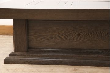 中古　最高級品　鉄刀木(タガヤサン)無垢材　重硬で緻密な質感が魅力的な関西火鉢(ローテーブル、長火鉢、リビングテーブル、木製火鉢、囲炉裏、座卓)(R-053603)